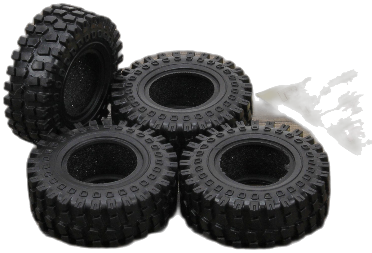 Banden + velgen voor FMS FCX24M Tacoma